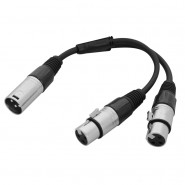 W Audio 0.25m XLR-M - 2 x XLR-F Cable